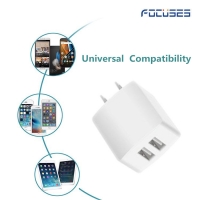 Focuses- Premium (CE Certified) 5V/2.1A Dual USB Wall Charger