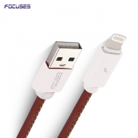 FOCUSES Premium 3.28ft/1.0m Leather Quick Charging Cable for iPhone