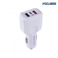 Focuses- QC2.0 DC 5V/4.8A(Real output) +Type-C connector Car charger