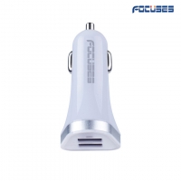 Focuses- Premium 5V/4.8A ODM Silver(colorful) Triangle Circle Dual USB Car Charger
