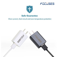FOCUSES DC Output 5V 1A with smart IC Protection, Universal USB Wall Travel Charger---White + Black