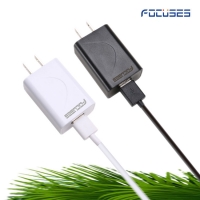 FOCUSES (Great Looking)AC100-240V 50-60Hz, DC Output 5V 2.1A (10.5W,UL Certified) Universal USB Wall Home Charger-----White+Black