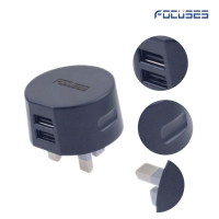 Focuses- Premium 5V/2.1A Dual USB Wall Mount Charger For All Smart Phones
