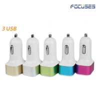 Focuses- DC 5V/3.1A 3 USB Ports Car Charger