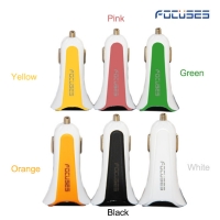 Focuses- Premium 5V/2.4A Colorful Round Circle Dual USB Car Charger