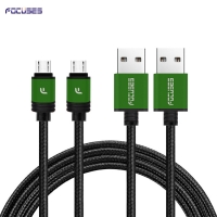 FOCUSES Premium 3.28ft/1.0m New Design Braided Jacket Micro USB Data Cable for Android Devices