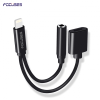 FOCUSES Premium Two in One USB Quick Charging line and 3.5mm Aux Headphone Audio Adapter for iPhone7/7plus