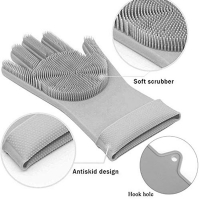 Magic SakSak Reusable Silicone Cleaning Gloves Dishwashing Scrubber